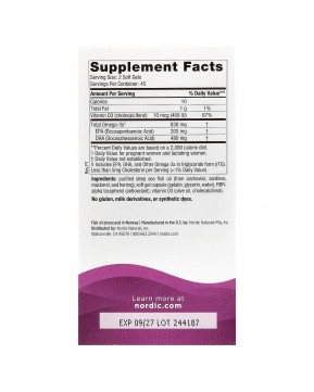 Nordic Naturals, пренатальная ДГК, без добавок, 830 мг, 90 капсул